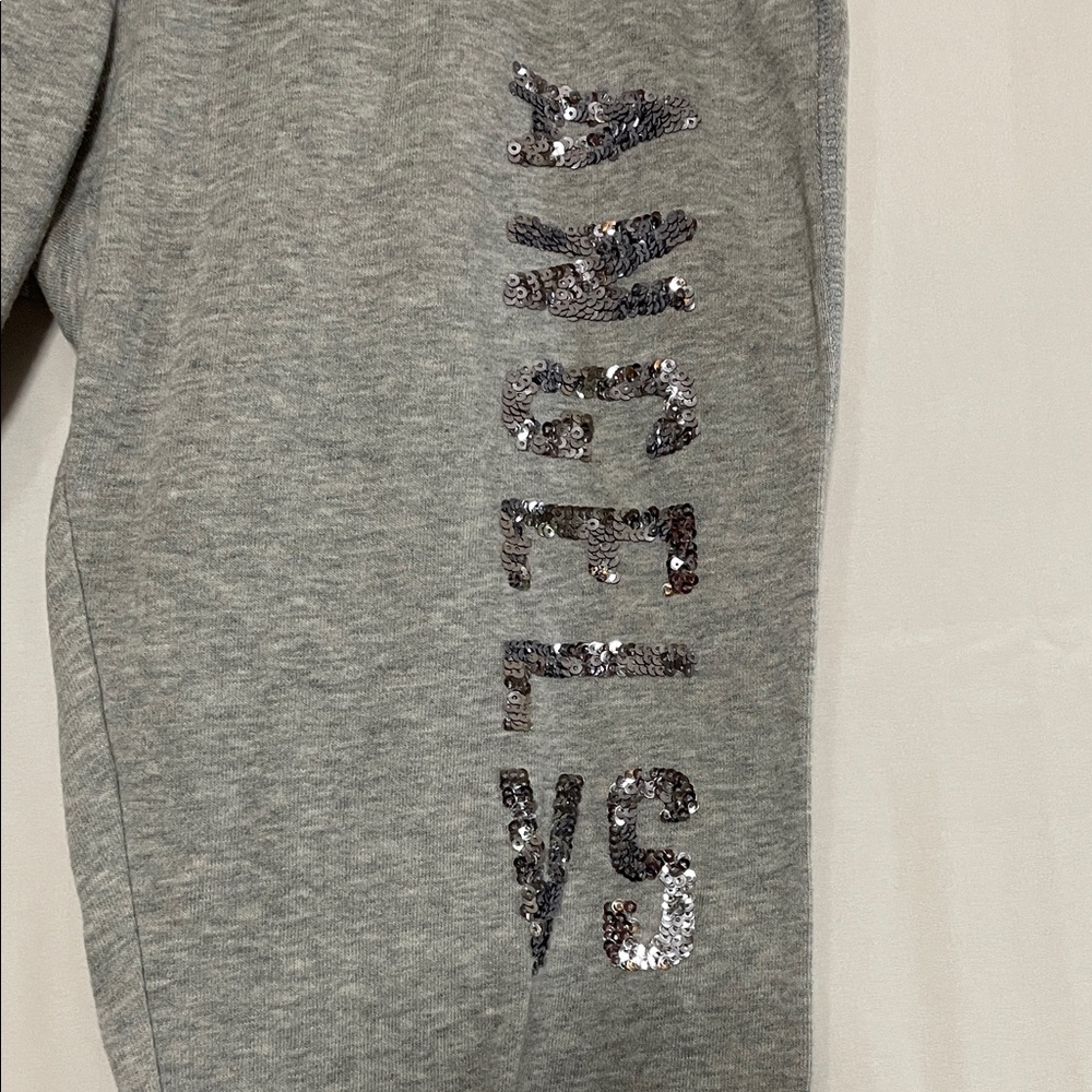 Victoria's Secret Heather Gray Flare Joggers with Sparkle Detail - Picture 2 of 7